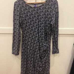 Maternity Elegant Black and White Patterned Dress